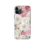 White Pink Roses Printed Slim Hard Phone Case