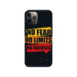 No Fear No Limits No Excuses Printed Slim Hard Phone Case